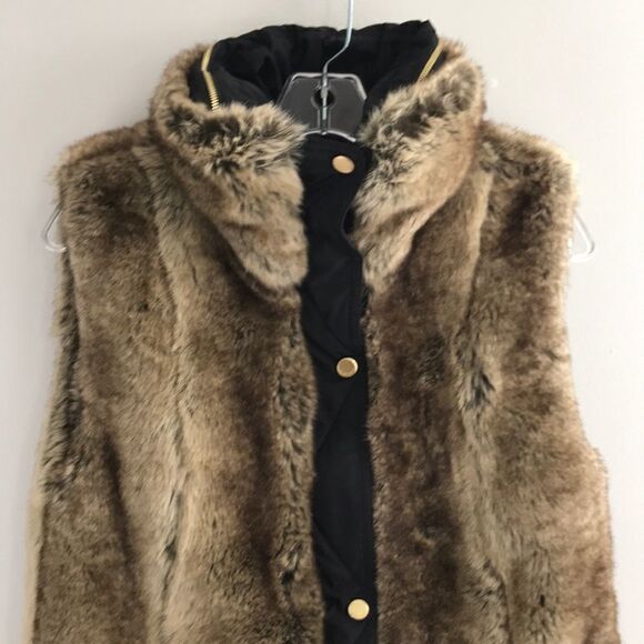 ELLEN TRACY faux fur vest coat - Picture 3 of 14